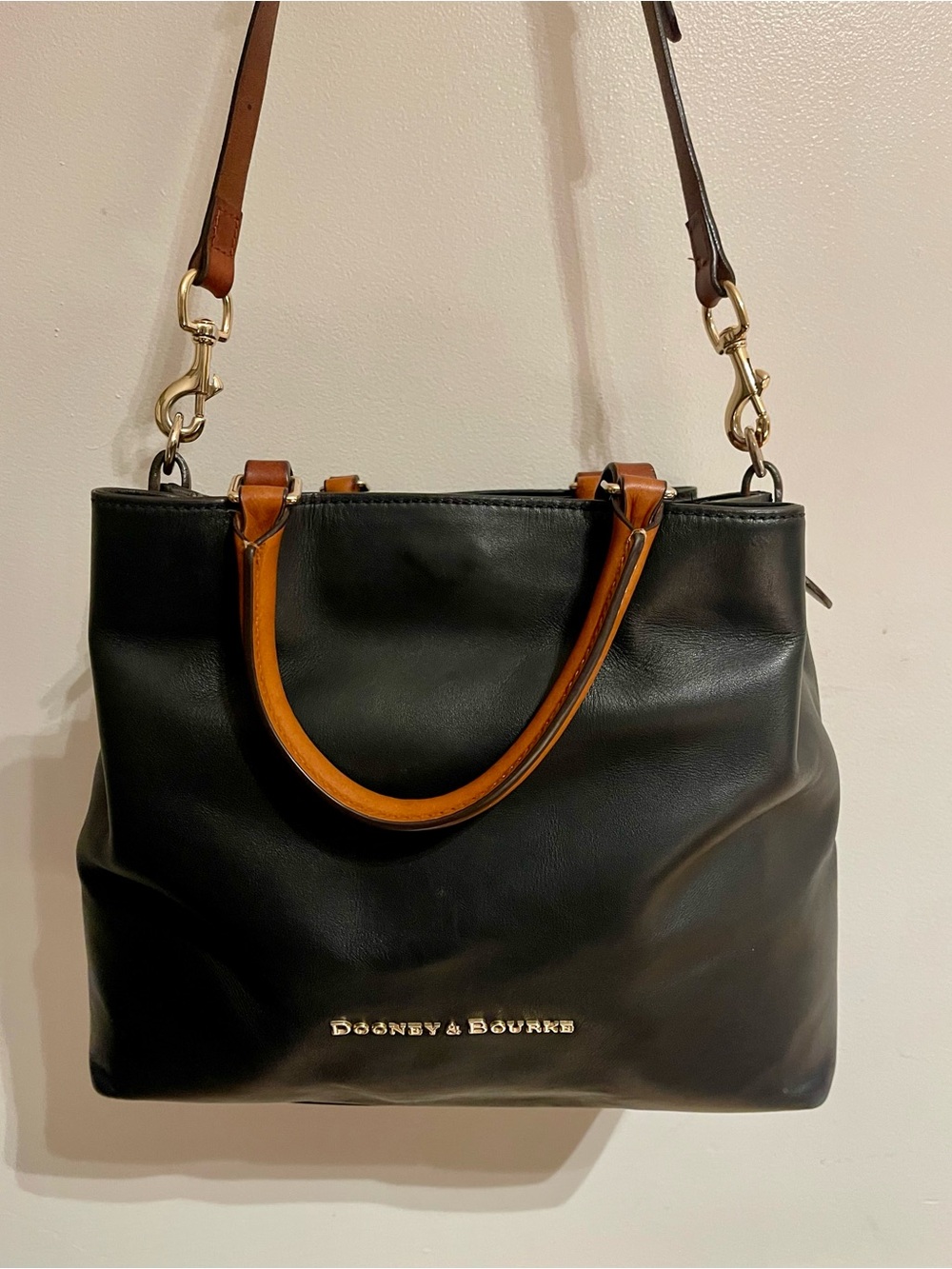 Dooney & Bourke City Large Barlow Leather Satchel - Black and Brown